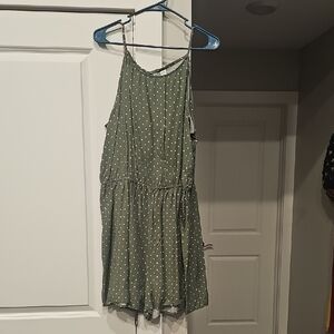 Old Navy Green Polka Dot Jumpsuit